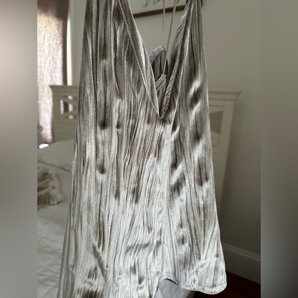Missguided pleated velvet tank top